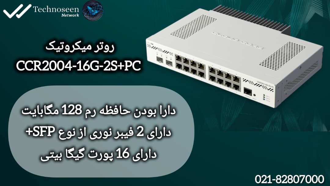 روتر میکروتیک CCR2004-16G-2S+PC