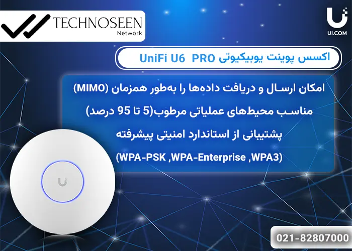 ویژگیهای کلیدی اکسس پوینت یوبیکیوتی UniFi U6 PRO