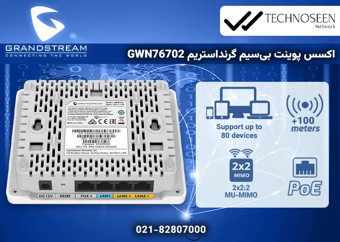 ویژگیهای کلیدی اکسس پوینت بیسیم گرنداستریم GWN7602