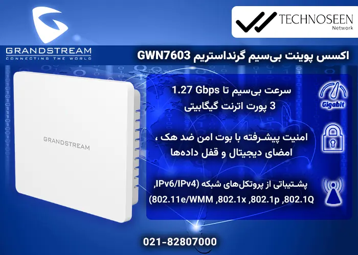 ویژگیهای کلیدی اکسس پوینت بیسیم گرنداستریم GWN7603