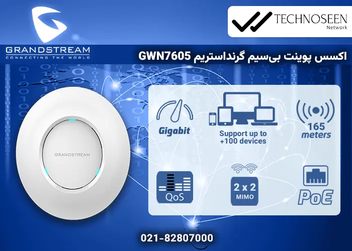 ویژگیهای کلیدی اکسس پوینت بیسیم گرنداستریم GWN7605