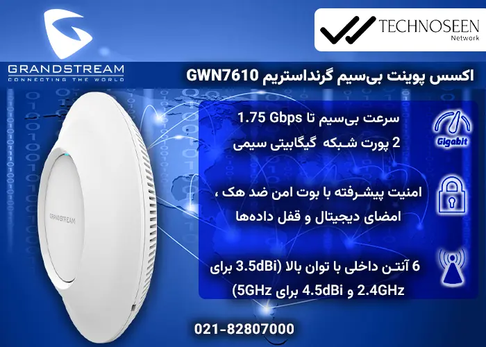 ویژگیهای کلیدی اکسس پوینت بیسیم گرنداستریم GWN7610