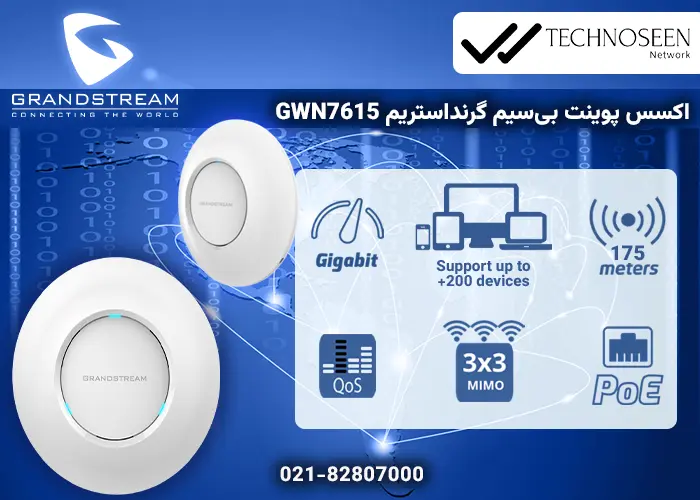 ویژگیهای کلیدی اکسس پوینت بیسیم گرنداستریم GWN7615