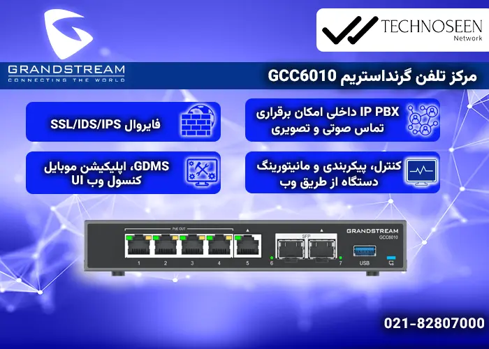 ویژگیهای کلیدی مرکز تلفن گرنداستریم GCC6010