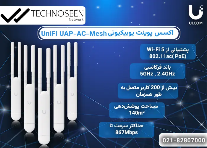 ویژگیهای کلیدی اکسس پوینت یوبیکیوتی UniFi UAP-AC-Mesh