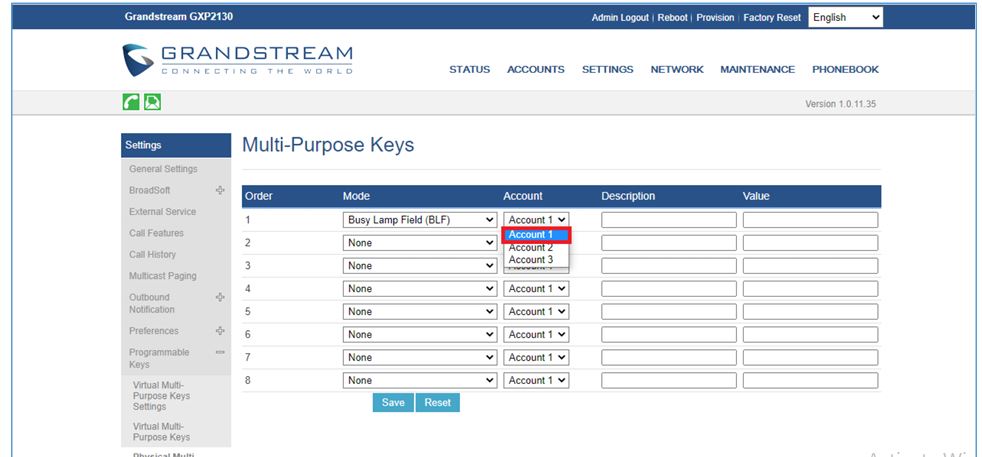 حساب مرتبط را انتخاب کنید