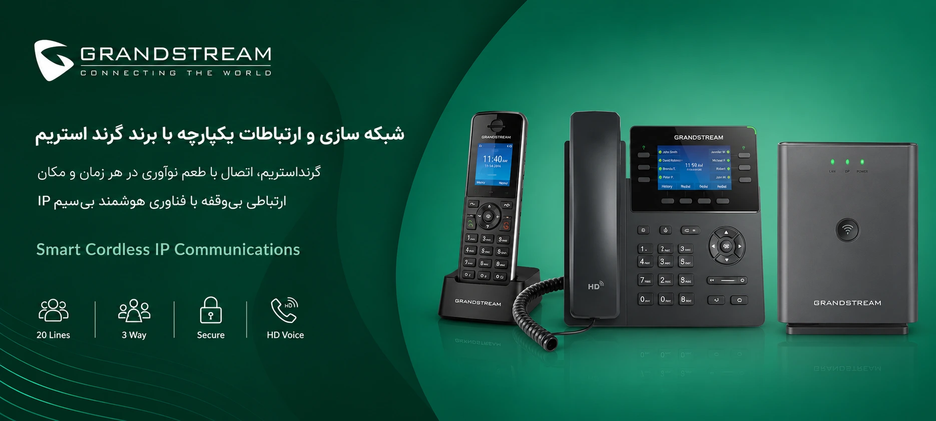 تلفن ویپ و تلفن تحت شبکه گرنداستریم Grandstream